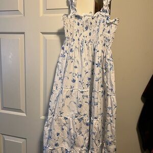 Floral Blue and White Dress